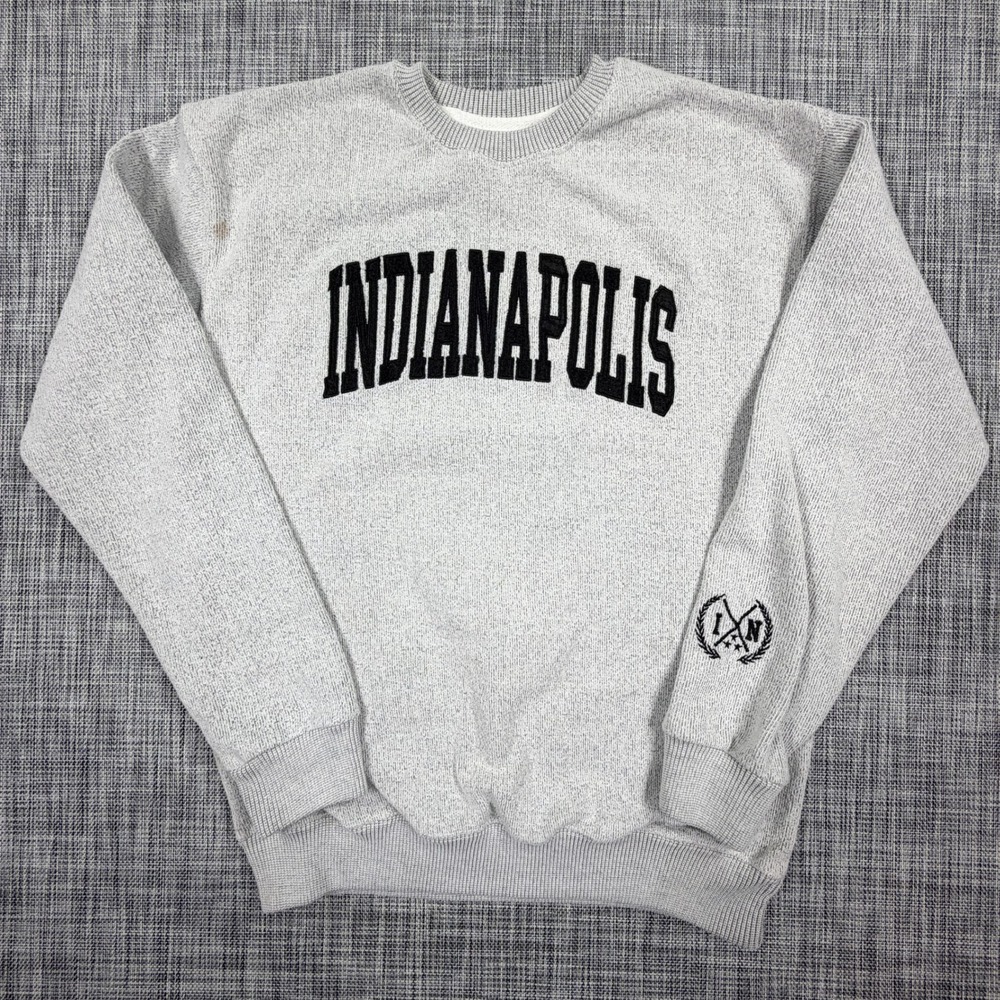 New York Popular Mens Indianapolis Graphic Fleece Crewneck Sweatshirt Gray L